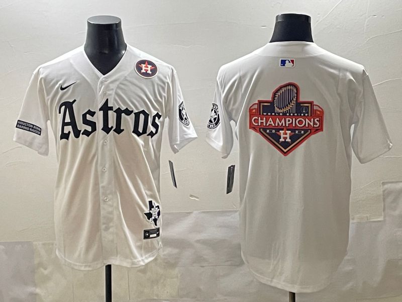 Men 2025 Houston Astros Blank White Five generations Joint Name Nike MLB Jersey style 29